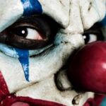 closeup image of a clown face