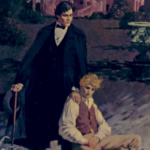 a cropped cover of Gaywyck, featuring a broody illustration of a man with his hand on another man's shoulder