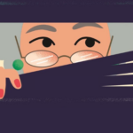 a cropped cover of Vera Wong, showing an illustration of an older woman peeking through blinds